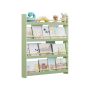 SONGMICS Children's Bookshelf, 3 Tiers, Green/Natural, 80 × 100 × 12 cm