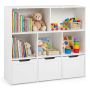 Children's wooden storage box, 5 compartments, 3 drawers, 100 × 90 × 33 cm