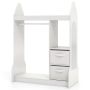 Children's play wardrobe, With mirror and fabric baskets, White, 81 × 38 × 107 cm
