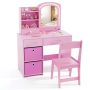Children's dressing table, set with chair, 80.01 × 107.95 × 39.37 cm