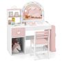 Children's dressing table, with stool, white, 86 × 92 × 39.5 cm