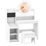 Children's dressing table, With mirror and stool, White, 84 × 107 × 37 cm