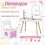Children's dressing table, with chair, White, 78.74 × 113.03 × 29.21 cm