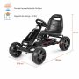 Children's pedal go-kart, 4 wheels and adjustable seat, 100.08 × 58.93 × 61.98 cm