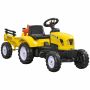 Bērnu pedāļu traktors, ar piekabi un 2 instrumentiem, 133 × 42 × 51 cm