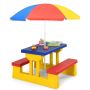 Children's picnic table, 2 benches, 4 seats, multi-colored, 67 × 41 × 47 cm