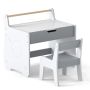 Children's table and chair set, table and chair, Gray, 62 × 47 × 59 cm