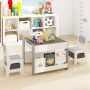 Children's table and chair set, 1 table and 2 chairs, 61.5 × 61.5 × 48 cm