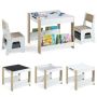 Children's table and chair set, 4 in 1, 61 × 61 × 56 cm