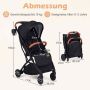Baby Stroller, Black, 48.5 × 77 × 100 cm