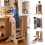 Children's kitchen tower, 3 platforms and 2 step positions