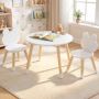 Children's furniture set, 1 table + 2 chairs, White, 60 × 44 × 60 cm