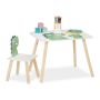 Bērnu mēbeļu komplekts Relaxdays Dino, galds un 2 krēsli, 60 × 45 × 45 cm