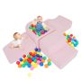 Children's climbing toy set, 5 pieces, soft sherpa covers, pink