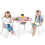 Children's table and chair set, 1 table, 2 chairs, Pink