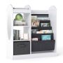 Children's furniture set with shelf and mirror, 4-tier, White, 87.5 × 90 × 30 cm
