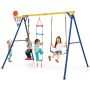 Children's Outdoor Swing Set, 4-in-1, 246.38 × 187.96 × 190.5 cm