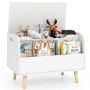 Children's toy box with bookshelf, White, 59.69 × 43.18 × 40.64 cm