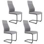 Dining chairs, 4 pcs, Gray, 60 × 98 × 44 cm