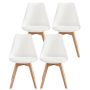 Ēdamistabas krēsli VASAGLE, 4 gab, Balti, 46,5 × 57 × 79 cm