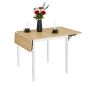 Ēdamistabas galds Relaxdays, Izvelkams, 2–4 personām, Balta/brūna, 120 × 76 × 78 cm
