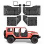 Cauruļveida Jeep durvis VEVOR YK-GMD-ZW-JL-4, 4 durvis, Melna