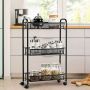 Trolley, 3-tier, Black, 44.45 × 17.78 × 71.12 cm