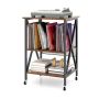 Vinyl record stand, 3 tiers, 4 casters, 52 × 45 × 75 cm
