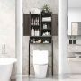 Bathroom cabinet mounted above the toilet, 2 doors, 3 shelves, Gray, 63.5 × 29.21 × 170.18 cm