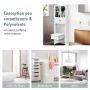 Bathroom cabinet above the toilet, 4 open compartments and 2 doors, 60 × 20 × 165 cm