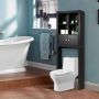 Bathroom cabinet above the toilet, 4 open compartments and 2 doors, 60 × 20 × 165 cm