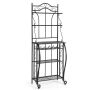 Kitchen shelf, 4 shelves, Black, 63.5 × 40.64 × 172.72 cm