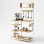 Virtuves plaukts Relaxdays, ar 2 „Schuko“ kontaktligzdām, 2 USB portiem un 4 āķiem, 82 × 151 × 40 cm