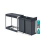 Virtuves atkritumu tvertne SONGMICS, 2 × 15 l, Pelēka, 48,6 × 25,4 × 44 cm
