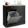 Kitchen trash cabinet, 2 drawers, 100 × 33.5 × 90.5 cm