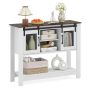Kitchen cabinet, 2 sliding doors, white/brown, 102 × 32 × 82 cm