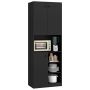 Kitchen cabinet, 2 closed cabinets, 3 open shelves, White, 60 × 166 × 33 cm