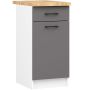 Кухонный шкаф OLIWIA S40 SZ1, 1 ящик и 1 распашная дверца, белый/серый, 40 × 85 × 46 см