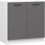Кухонный шкаф OLIWIA S80ZL, 2 распашные дверцы, белый/серый, 80 × 82 × 46 см