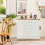 Kitchen island cabinet cart, 2 cabinets, 3 drawers, 127 × 91.44 × 45.72 cm