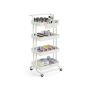 SONGMICS kitchen trolley, 3 tiers, 2 hanging shelves, black
