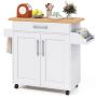 Kitchen trolley with tabletop and adjustable shelf, white