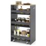 Kitchen trolley, 4 levels, Grey, 47.5 × 30 × 80.5 cm