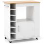 Kitchen cart, 6-bottle wine rack, 76.2 × 88.9 × 44.45 cm
