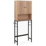 Bathroom Storage Box Over Toilet, 2 Doors, Adjustable Shelf, 9 × 62.5 × 25 in