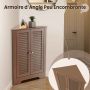 Bathroom cabinet, corner, 2 doors, Brown, 63 × 81.5 × 32 cm