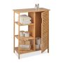 Шкаф для ванной Relaxdays, 3 полки и закрытое отделение, Коричневый, 67 × 87,5 × 33 см