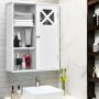 Bathroom cabinet, Wall-mounted, 1 door, White, 48 × 61 × 18 cm