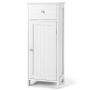 Bathroom cabinet, with doors and drawer, White, 30.48 × 87.63 × 35.56 cm