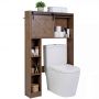 Bathroom cabinet, With sliding doors, Brown, 84.5 × 128 × 17 cm